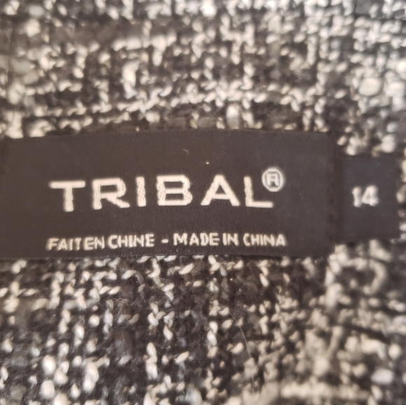 Tribal Black & White Woven Jacket with Fringe - Picture 3 of 7